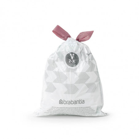 Торбички за кош Brabantia PerfectFit NewIcon 1005578, Размер V, 3 л, 10 броя, Бял