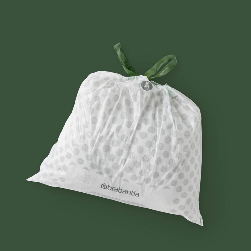 Торбички за кош Brabantia PerfectFit Bo 1005589, Размер R, 36 л, 40 броя, Бял