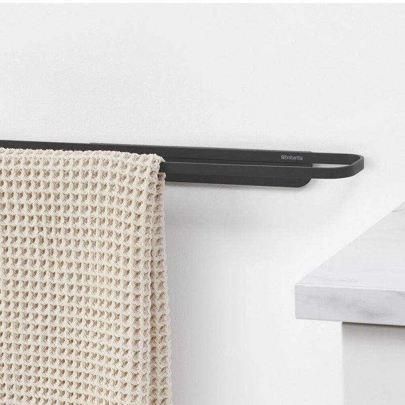 Държач за кърпи Brabantia MindSet 1005694, Минерално покритие, Дискретен монтаж, До 2 кг, Тъмносив