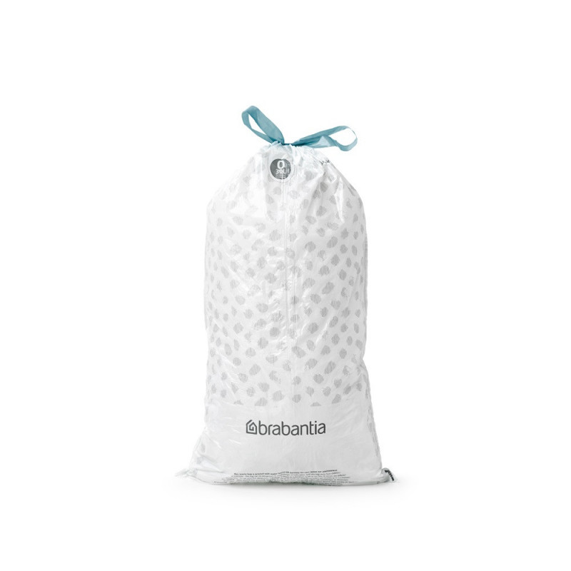 Торбички за кош Brabantia PerfectFit FlatBack+/Bo 1006073, Размер O, 30 л, 40 броя, Бял