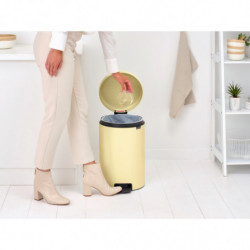 Кош за боклук с педал Brabantia NewIcon 649044, 20 л, Плавно затваряне, Противоплъзгаща основа, Жълт