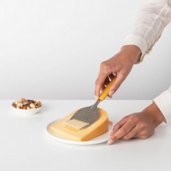 Нож за сирена с ренде Brabantia Tasty+ 1001191, Ултразвуково полирано острие, Неръждаема стомана, Жълт