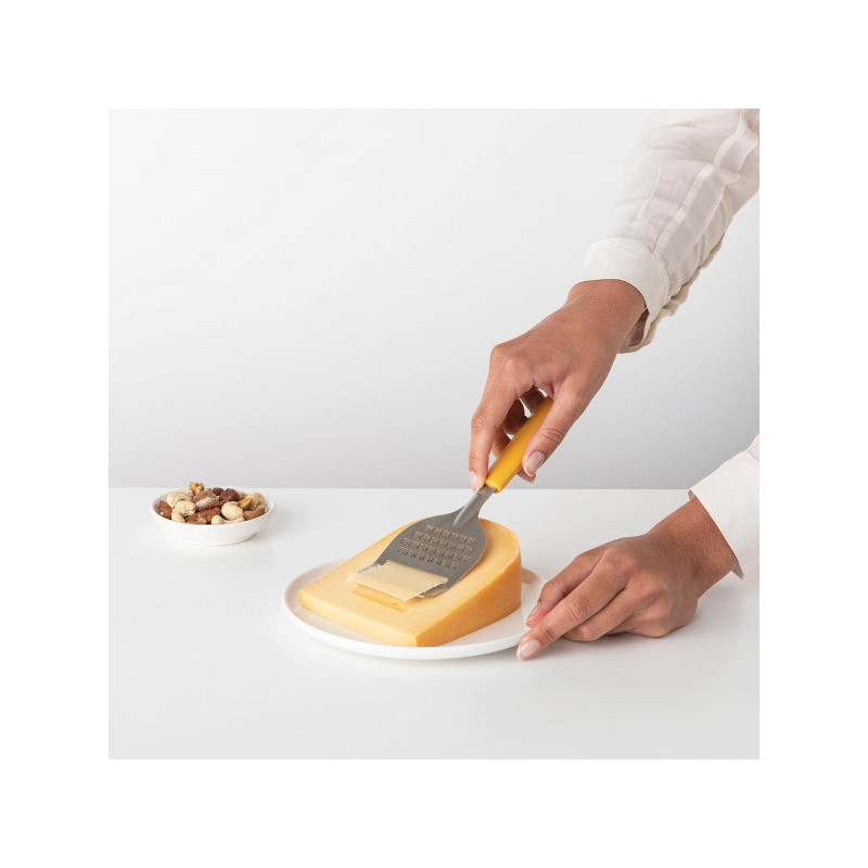 Нож за сирена с ренде Brabantia Tasty+ 1001191, Ултразвуково полирано острие, Неръждаема стомана, Жълт