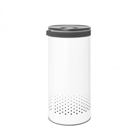 Кош за пране Brabantia 1004178, 35 л, Пластмасов капак, Пълнене без отваряне, Вентилационни отвори, Бял