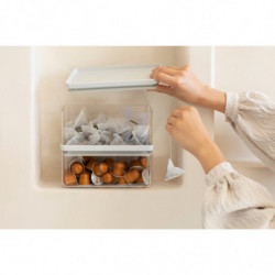 Кутия за съхранение на продукти Brabantia Tasty+ Stackable 1008874, 1.5 л, Силиконово уплътнение, Без BPA, Светлосив