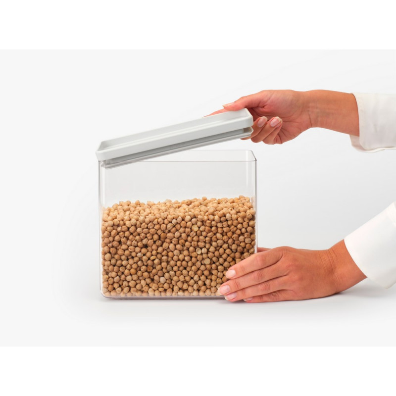 Кутия за съхранение Brabantia Tasty+ Stackable 1008876, 3.5 л, Силиконово уплътнение, Без BPA, Светлосив