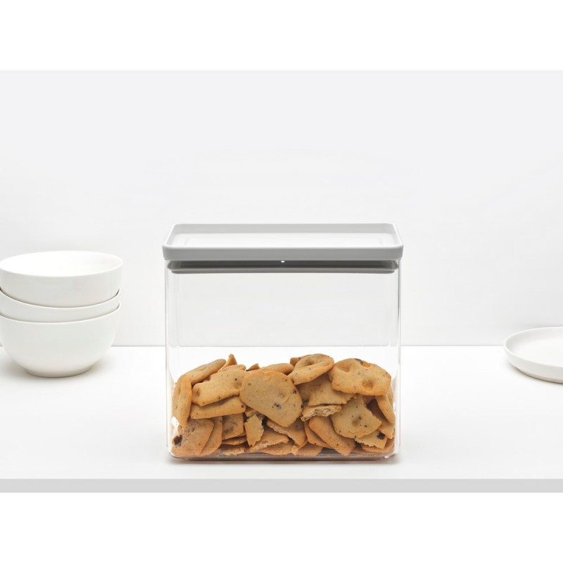 Кутия за съхранение Brabantia Tasty+ Stackable 1008876, 3.5 л, Силиконово уплътнение, Без BPA, Светлосив