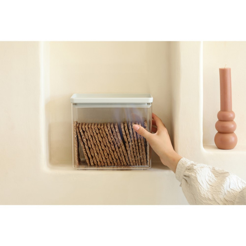Кутия за съхранение Brabantia Tasty+ Stackable 1008876, 3.5 л, Силиконово уплътнение, Без BPA, Светлосив