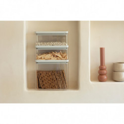 Кутии за съхранение на продукти Brabantia Tasty+ Stackable 1008882, 1.5л/3.5л, Без BPA, Плътно затваряне, Светлосив