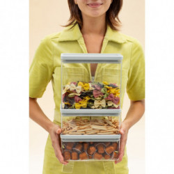 Кутии за съхранение на продукти Brabantia Tasty+ Stackable 1008882, 1.5л/3.5л, Без BPA, Плътно затваряне, Светлосив