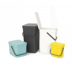 Кош за разделно събиране на боклук Brabantia Sort&Go 648978, 16 л, Дръжка, Възможност за стенен монтаж, Тъмносив