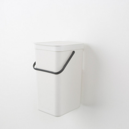 Кош за разделно събиране на боклук Brabantia Sort&Go 648978, 16 л, Дръжка, Възможност за стенен монтаж, Тъмносив