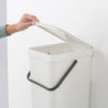 Кош за разделно събиране на боклук Brabantia Sort&Go 648978, 16 л, Дръжка, Възможност за стенен монтаж, Тъмносив