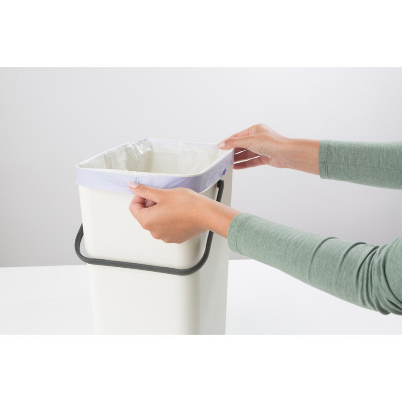 Кош за разделно събиране на боклук Brabantia Sort&Go 648978, 16 л, Дръжка, Възможност за стенен монтаж, Тъмносив