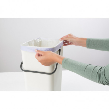 Кош за разделно събиране на боклук Brabantia Sort&Go 648978, 16 л, Дръжка, Възможност за стенен монтаж, Тъмносив