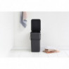 Кош за разделно събиране на боклук Brabantia Sort&Go 648978, 16 л, Дръжка, Възможност за стенен монтаж, Тъмносив