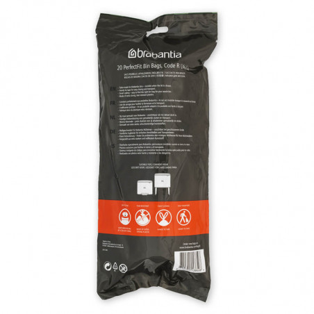 Торбички за кош Brabantia PerfectFit Bo 1005588, Размер R, 36 л, 20 броя, Бял