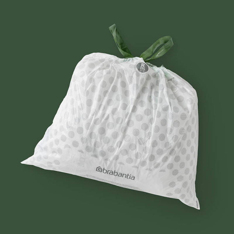 Торбички за кош Brabantia PerfectFit Bo 1005588, Размер R, 36 л, 20 броя, Бял