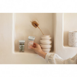 Комплект 2 бр. бурканчета за подправки Brabantia Tasty+ Stackable 1008884, 150 мл, Без BPA, Иновативни капачета, Прозрачен/сив