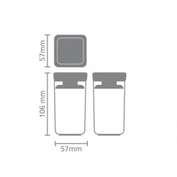 Комплект 2 бр. бурканчета за подправки Brabantia Tasty+ Stackable 1008884, 150 мл, Без BPA, Иновативни капачета, Прозрачен/сив