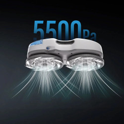 Робот за миене на прозорци HUTT C7, 90W, 80 мл, 5500Pa, AI сензори, Вграден UPS 650 mAh, Интелигентен алгоритъм, Бял
