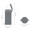 Кош за боклук с педал Brabantia NewIcon 649059, 30 л, Плавно затваряне, Противоплъзгаща основа, Черен