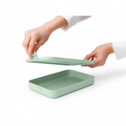 Кутия за храна Brabantia Make&Take 1006285, 1.1 л, До 2 сандвича, Без BPA, Плоска, Зелен