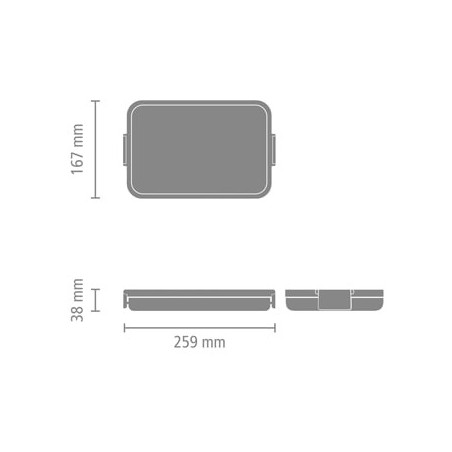 Кутия за храна Brabantia Make&Take 1006285, 1.1 л, До 2 сандвича, Без BPA, Плоска, Зелен
