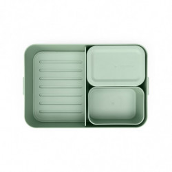 Кутия за храна Brabantia Make&Take 1006291, 2 л, С разделители, Плътно затваряне, Без BPA, Зелен