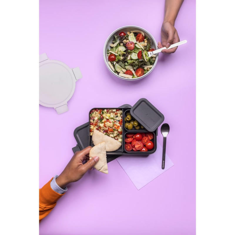 Купа за салата Brabantia Make&Take 1006304, 1.3 л, Херметично затваряне, Без BPA, Светлосив