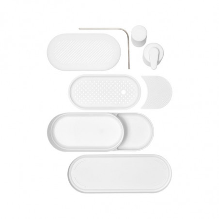 Комплект за мивка Brabantia SinkStyle 1008503, 3 части, 200 мл, Минерализирано покритие, Бял