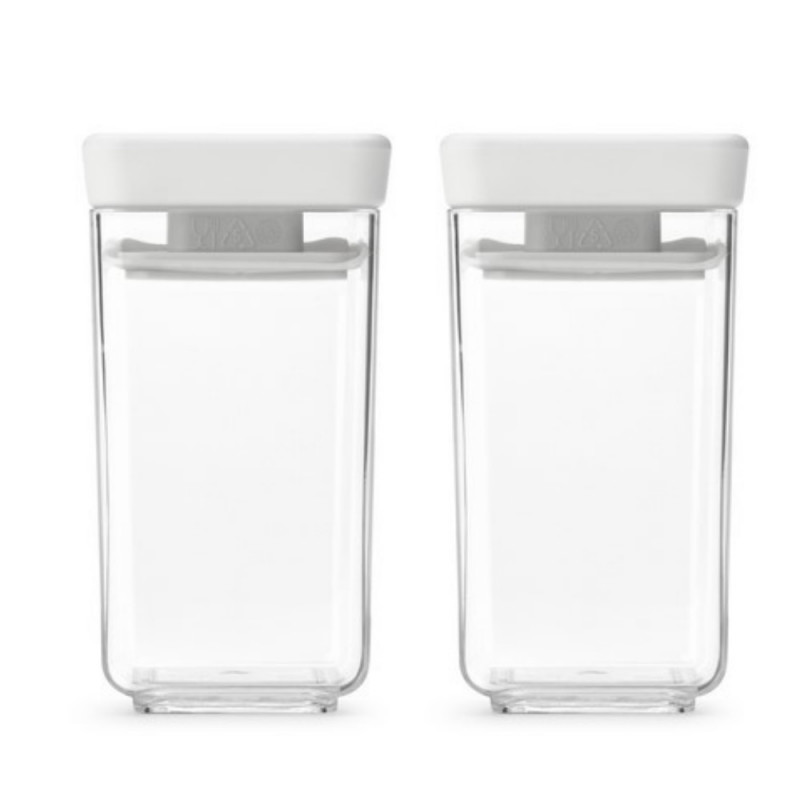 Комплект 2 бр. бурканчета за подправки Brabantia Tasty+ Stackable 1008884, 150 мл, Без BPA, Иновативни капачета, Прозрачен/сив