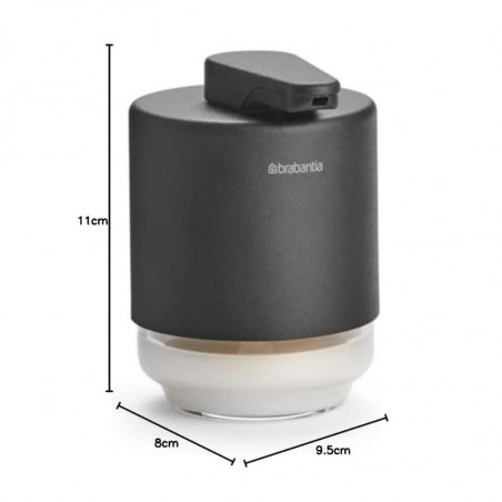 Дозатор за течен сапун Brabantia MindSet 1005672, 200 мл, Широк отвор, Тъмносив