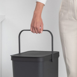 Кош за разделно събиране на боклук Brabantia Sort&Go 1004140, 40 л, Дръжка, Възможност за стенен монтаж, Тъмносив