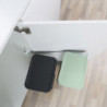 Кош за разделно събиране на боклук Brabantia Sort&Go 1005513, 2x12 л, Монтаж върху врата на кухненски шкаф, Сив/зелен