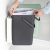 Кош за разделно събиране на боклук Brabantia Sort&Go 1005513, 2x12 л, Монтаж върху врата на кухненски шкаф, Сив/зелен