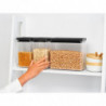 Кутии за съхранение Brabantia Tasty+ Stackable 1008879, 2x1.6л+1x3.5л, Без BPA, Плътно затваряне, Тъмносив