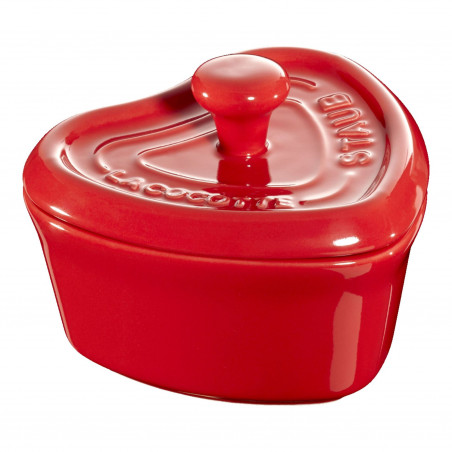 Керамичен съд за печене във формата на сърце Staub 40511092, За мъфини и суфлета, 10 см, 200 мл, До 300C, Червен