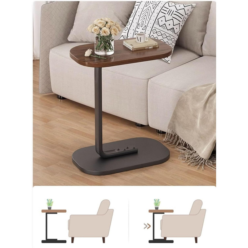 Масичка за кафе MULTITABLE 4497, С-образна, Метална рамка, До 22 кг, Кафяв/черен