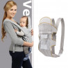 Раница/кенгуру за бебе BREATHABLE BABY 5306, Ергономична, Регулируеми презрамки, Мрежеста вентилаци, Сив