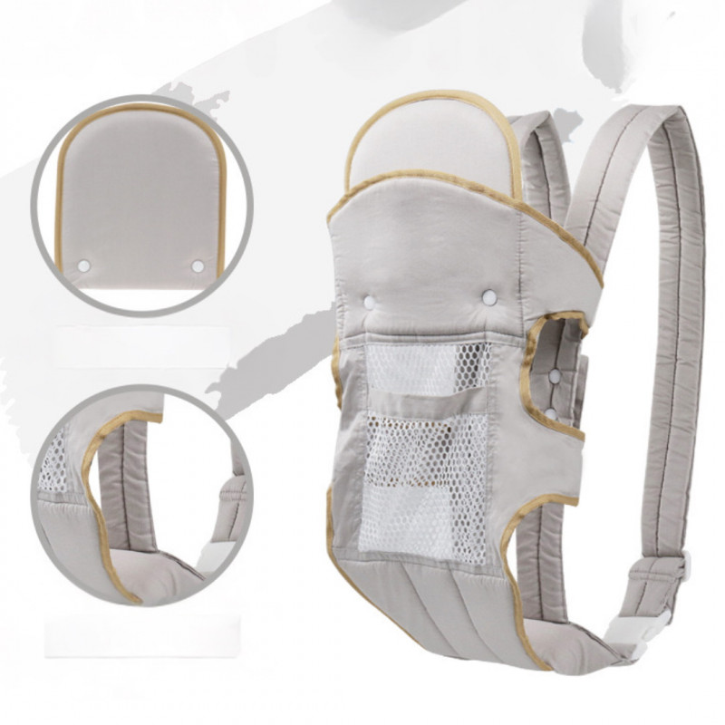 Раница/кенгуру за бебе BREATHABLE BABY 5306, Ергономична, Регулируеми презрамки, Мрежеста вентилаци, Сив
