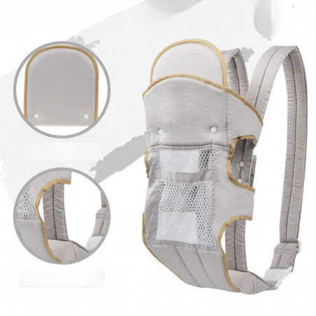 Раница/кенгуру за бебе BREATHABLE BABY 5306, Ергономична, Регулируеми презрамки, Мрежеста вентилаци, Сив