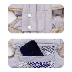 Раница/кенгуру за бебе BREATHABLE BABY 5306, Ергономична, Регулируеми презрамки, Мрежеста вентилаци, Сив