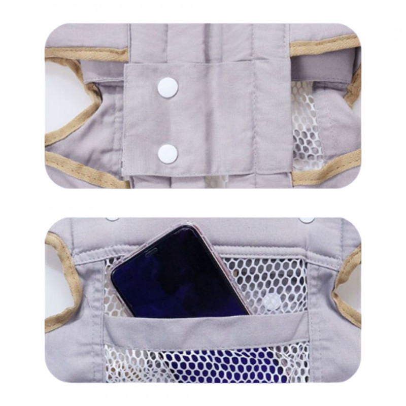 Раница/кенгуру за бебе BREATHABLE BABY 5306, Ергономична, Регулируеми презрамки, Мрежеста вентилаци, Сив