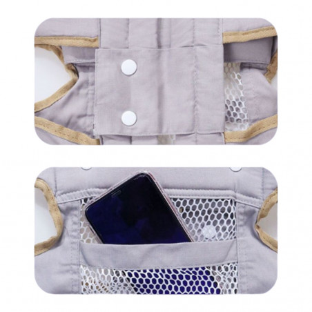 Раница/кенгуру за бебе BREATHABLE BABY 5306, Ергономична, Регулируеми презрамки, Мрежеста вентилаци, Сив