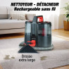 Прахосмукачка за текстил  Techwood TAN-8005R, 185W, Li-Ion 220 mAh, Безжична употреба, Резервоар за чиста и отпадъчна вода, 40 мин автономия, 2 скорости, Черен/червен