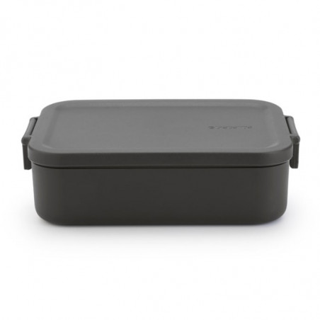 Кутия за храна Brabantia Make&Take 1006281, 1.1 л, Закопчалки, Без BPA, Тъмносив