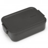 Кутия за храна Brabantia Make&Take 1006281, 1.1 л, Закопчалки, Без BPA, Тъмносив