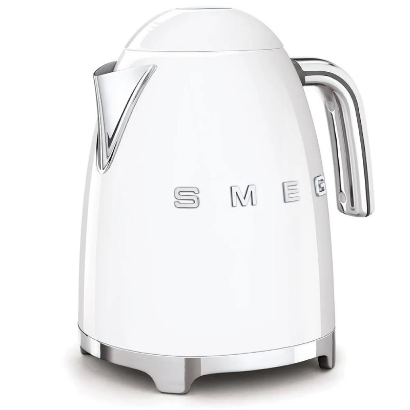 Електрическа кана SMEG KLF03WHEU, 2400W, 1.7 л, Неръждаема стомана, Миещ се филтър, Авто. изключване, Бял