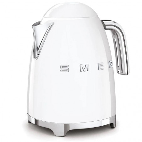 Електрическа кана SMEG KLF03WHEU, 2400W, 1.7 л, Неръждаема стомана, Миещ се филтър, Авто. изключване, Бял